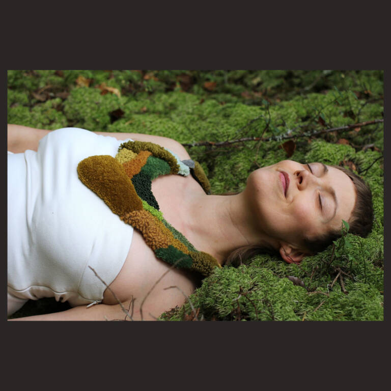 Things Unsaid AlexandraLindqvist Barefoot In The Glade 2023 Wool cotton hemp repurposed thread silver repurposed leather 768x768