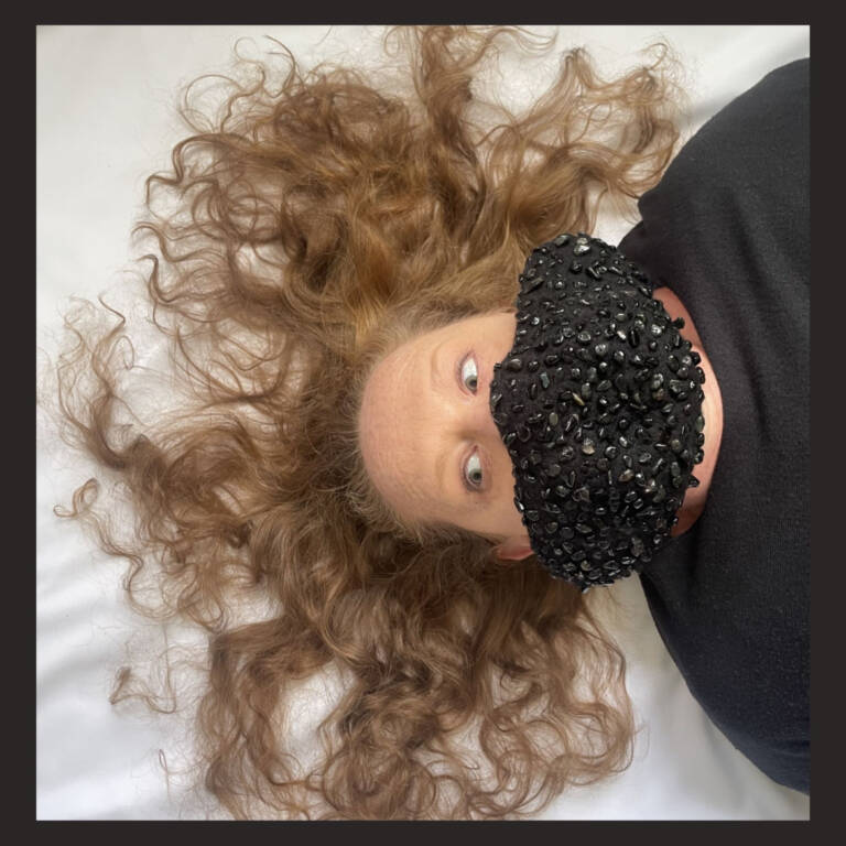 Things Unsaid Bethan Parry Slag 2025 Merino wool obsidian and tourmaline chips pop sock glitter photo credit Bethan Parry 768x768