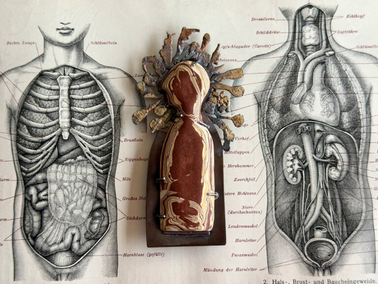 Human Landscapes. Sara Marzialetti. The Independent Thinker. brooch. 2025. ceramic silver clay steel. Sara Marzialetti 768x576